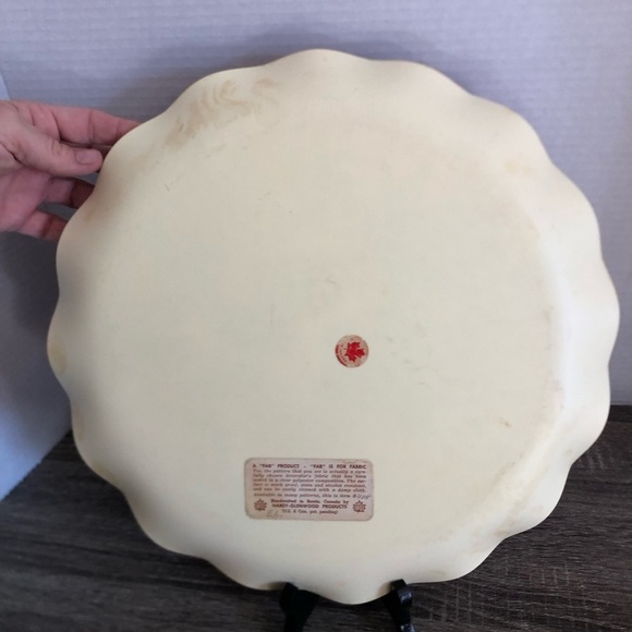 Vtg Floral Print Fabric Platter - Picture 6 of 11